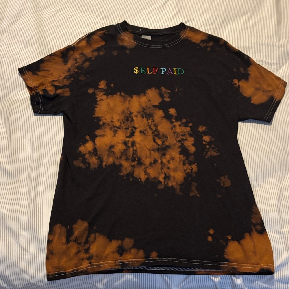 Black and Orange Tie-Dye T-Shirt